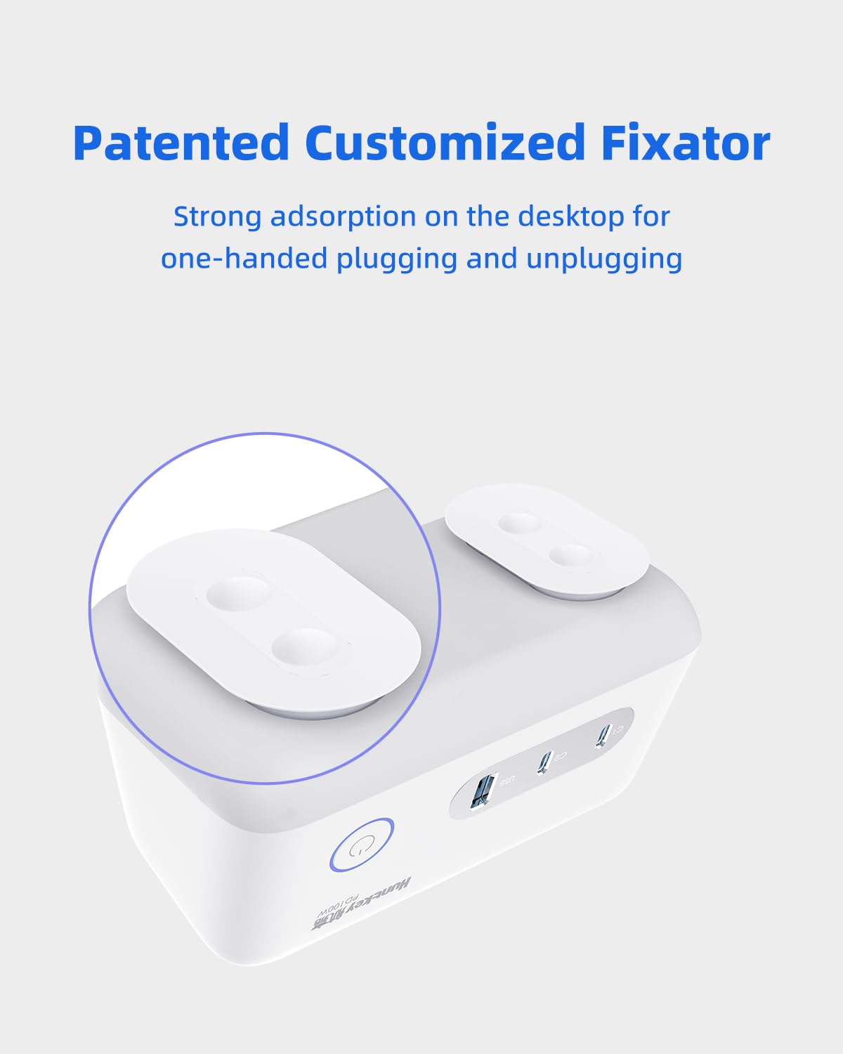 Huntkey 68W Desktop Charging Station with 3 AC Outlets & 5 Ports (2 USB-C + 2 USB-A) | 5ft Extension Cord | Fast Charging Hub for Phones, Tablets, Laptops | Perfect for Home Office, Bedroom & Travel