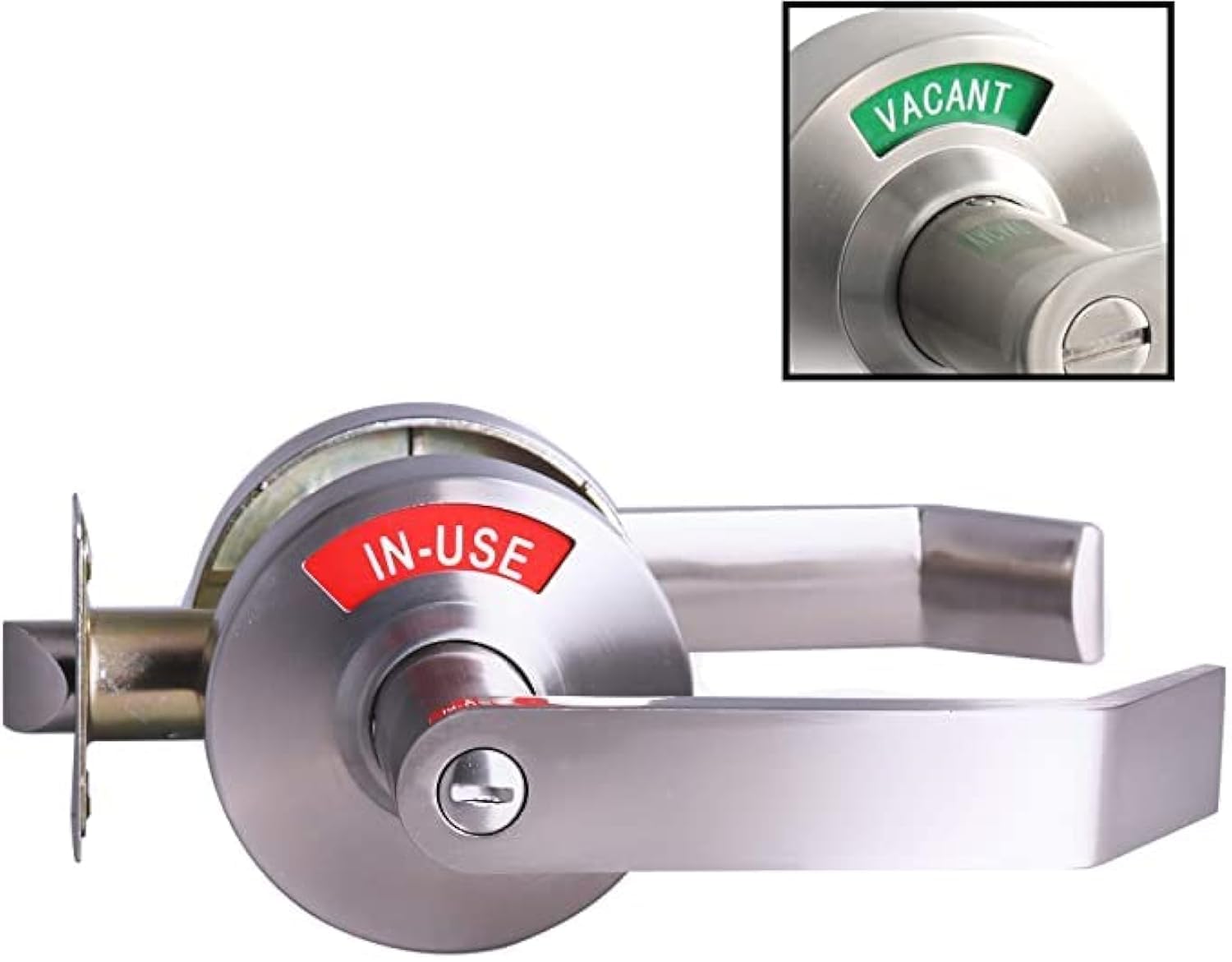 ANSI Grade 2 Commercial Bathroom Privacy Lever Lock - Extra Large MuteX Lock with Vacant/In Use Indicator for Restrooms - Durable Office Building Solution for Men & Women Restrooms | Ideal for Commercial Spaces, Public Restrooms & Professional Workplaces