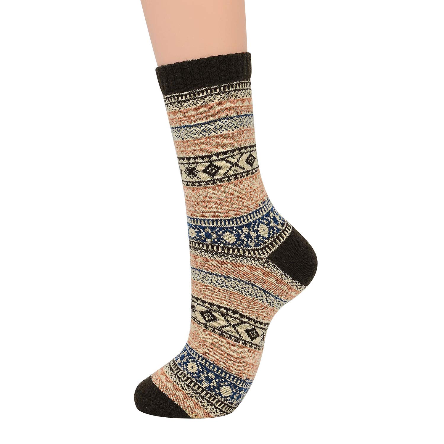 Zando Women's Merino Wool Hiking Socks - Warm Winter Athletic Crew Socks for Women, Soft Thick Mid Calf Socks - Perfect for Outdoor Activities, Hiking, Camping & Cold Weather Comfort