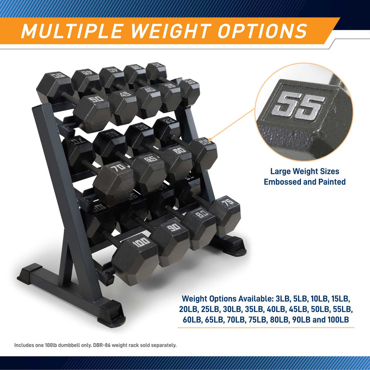 Marcy 100lb Hex Dumbbell Set - Premium Cast Iron Weight for Strength Training | Home Gym Equipment for Men & Women | Perfect for Weightlifting, CrossFit, and Muscle Building Workouts