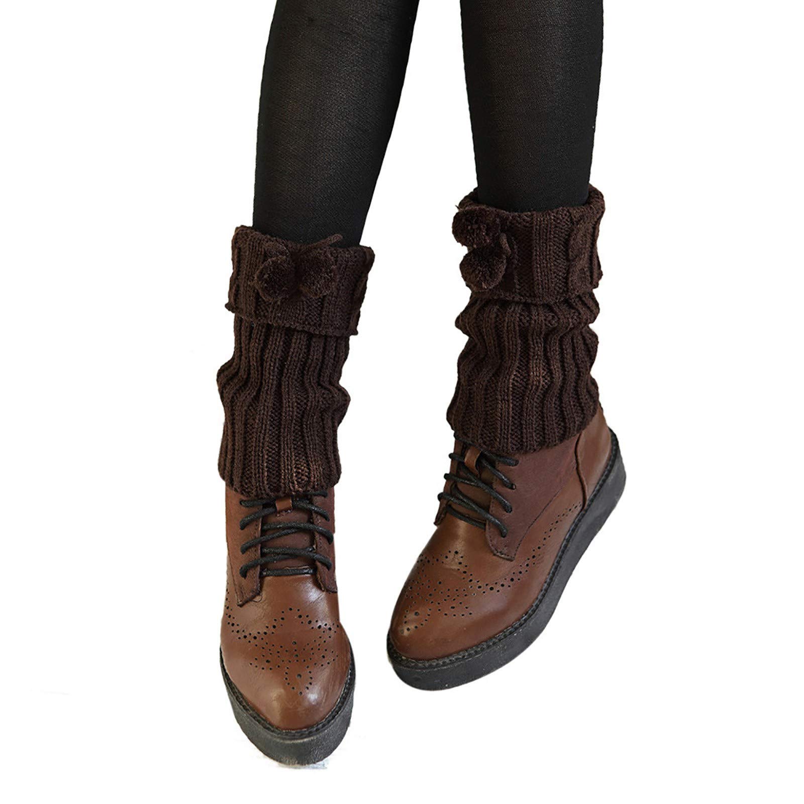 Littleice Women's Knitted Boot Socks - Warm Wool & Cotton Leg Warmers for Winter Fashion - Perfect for Boots, Cold Weather & Cozy Outfits