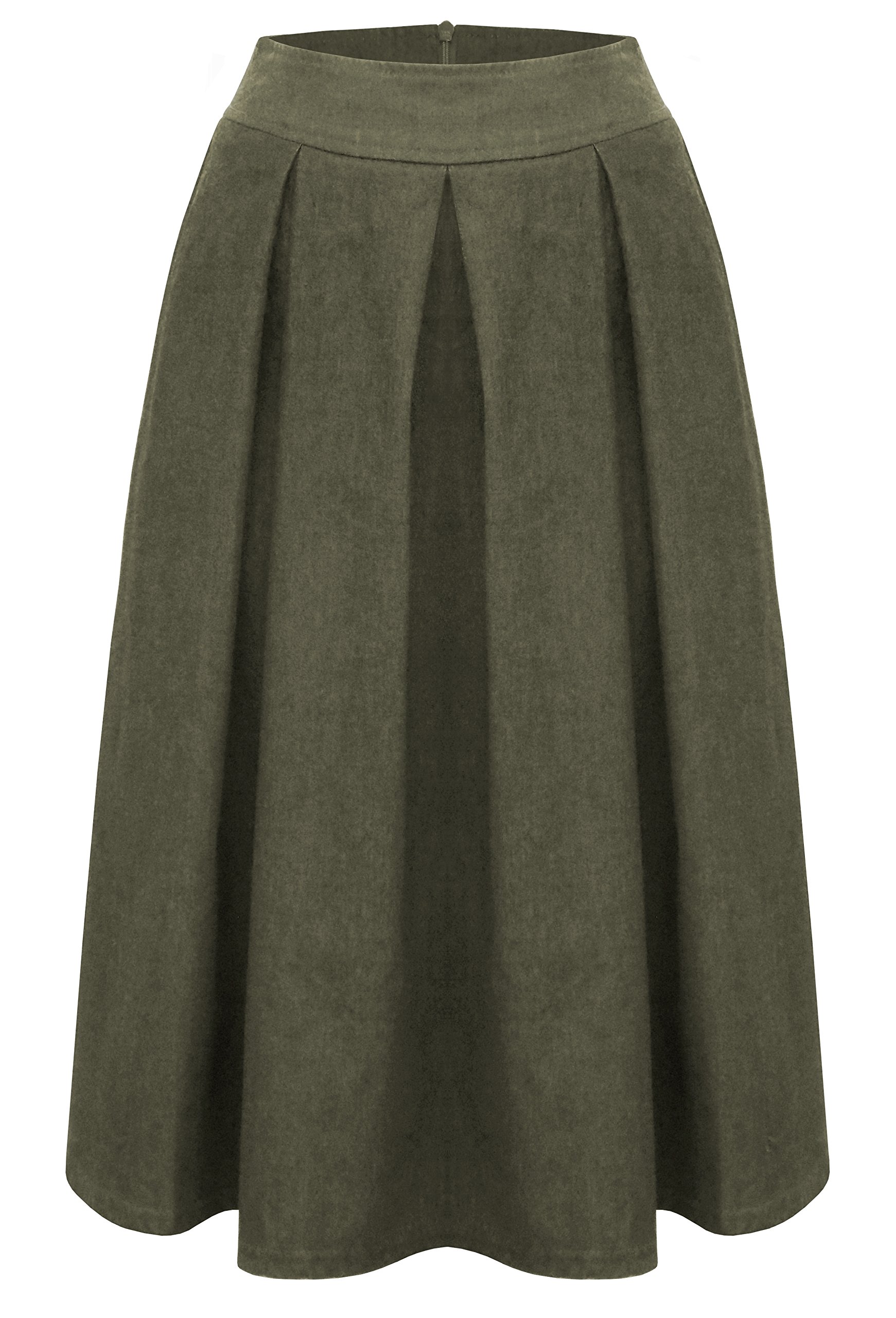 Baby'O Women's Retro Pleated Ultrasoft Lightweight Denim Skirt - Vintage Style A-Line Mini Skirt for Casual Outfits & Summer Fashion