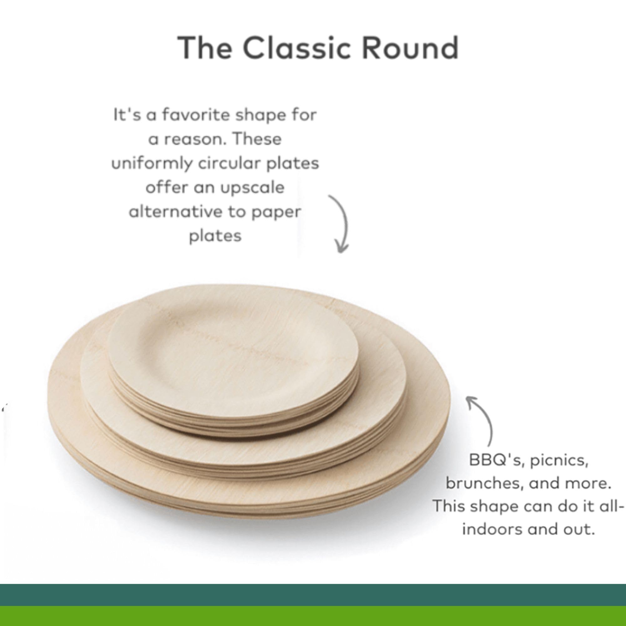 Eco-Friendly 9 Inch Disposable Bamboo Plates - Pack of 100 Biodegradable Round Plates for Parties, Weddings, Picnics & Events | Sustainable Dinnerware for Outdoor Gatherings, BBQ, Birthday Celebrations & Catering Services