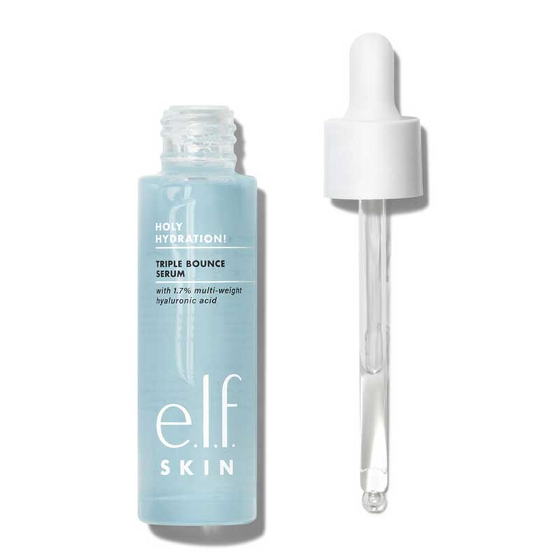 e.l.f. Skin Holy Hydration! Triple Bounce Serum - Hydrating Facial Serum with Hyaluronic Acid for Glowing Skin | Perfect for Daily Skincare Routine & Dry Skin Relief
