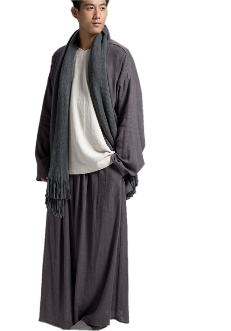 **Men's Vintage Casual Outfit Set - Loose Fit Blouse & Wide Leg Pants for Plus Size | Comfortable Lounge Wear & Stylish Street Fashion**    **Usage Scenarios:** Perfect for casual outings, lounging at home, or adding a retro touch to your street style wardrobe.