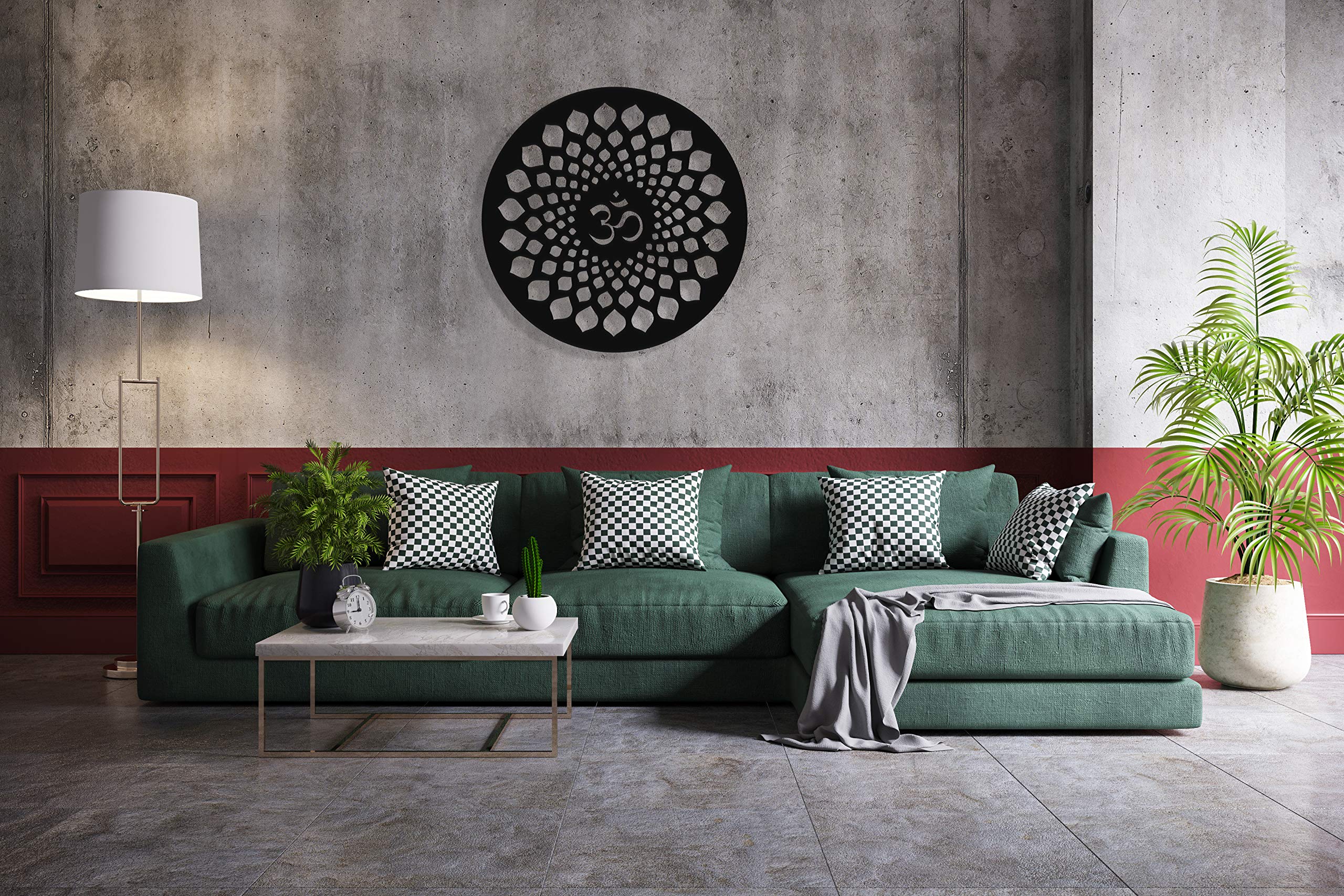 ReinCarvation Metal Wall Art - 35 Inch Om Sign Home Decor for Living Room, Office & Housewarming Gifts | Spiritual Decor for Meditation Spaces & Yoga Studios