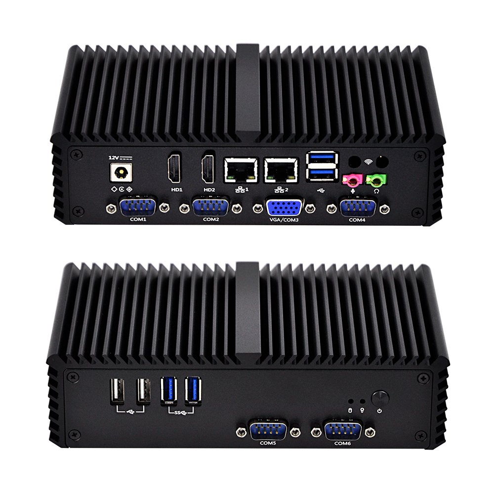 Kettop Barebones Tiny PC Mi5005C5 - Intel Core i3-5005U Dual Core Fanless Mini PC with WiFi, 4x RS232 & RS485 Ports - Perfect for Banking, Office & Industrial Computing