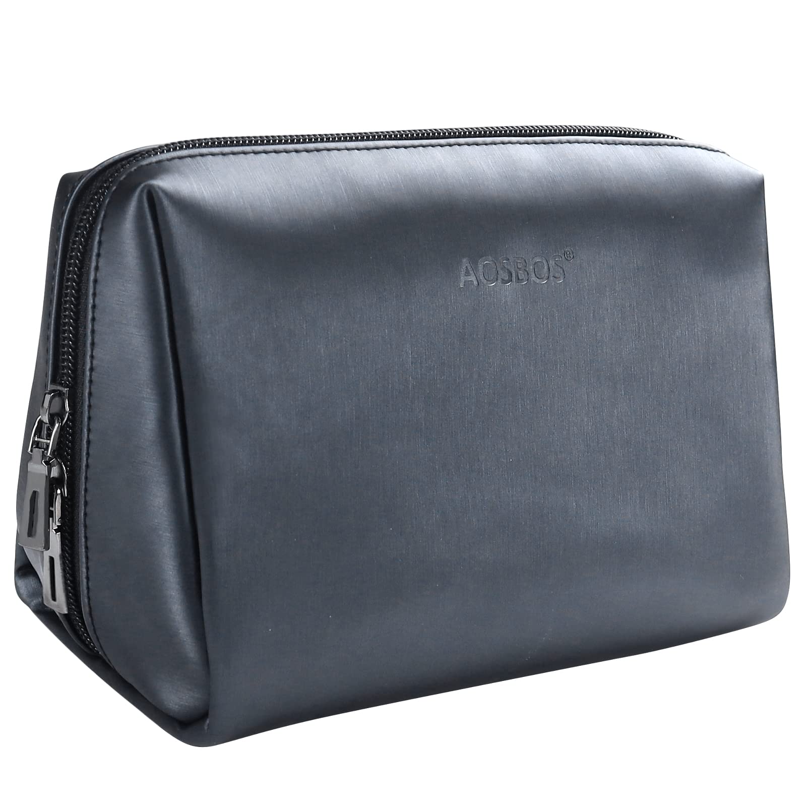Aosbos Travel Size Makeup Bag for Women - Waterproof Cosmetic Pouch with Zipper, Portable Makeup Organizer for Girls (Black) | Perfect for Travel, Gym, Daily Use & Makeup Storage
