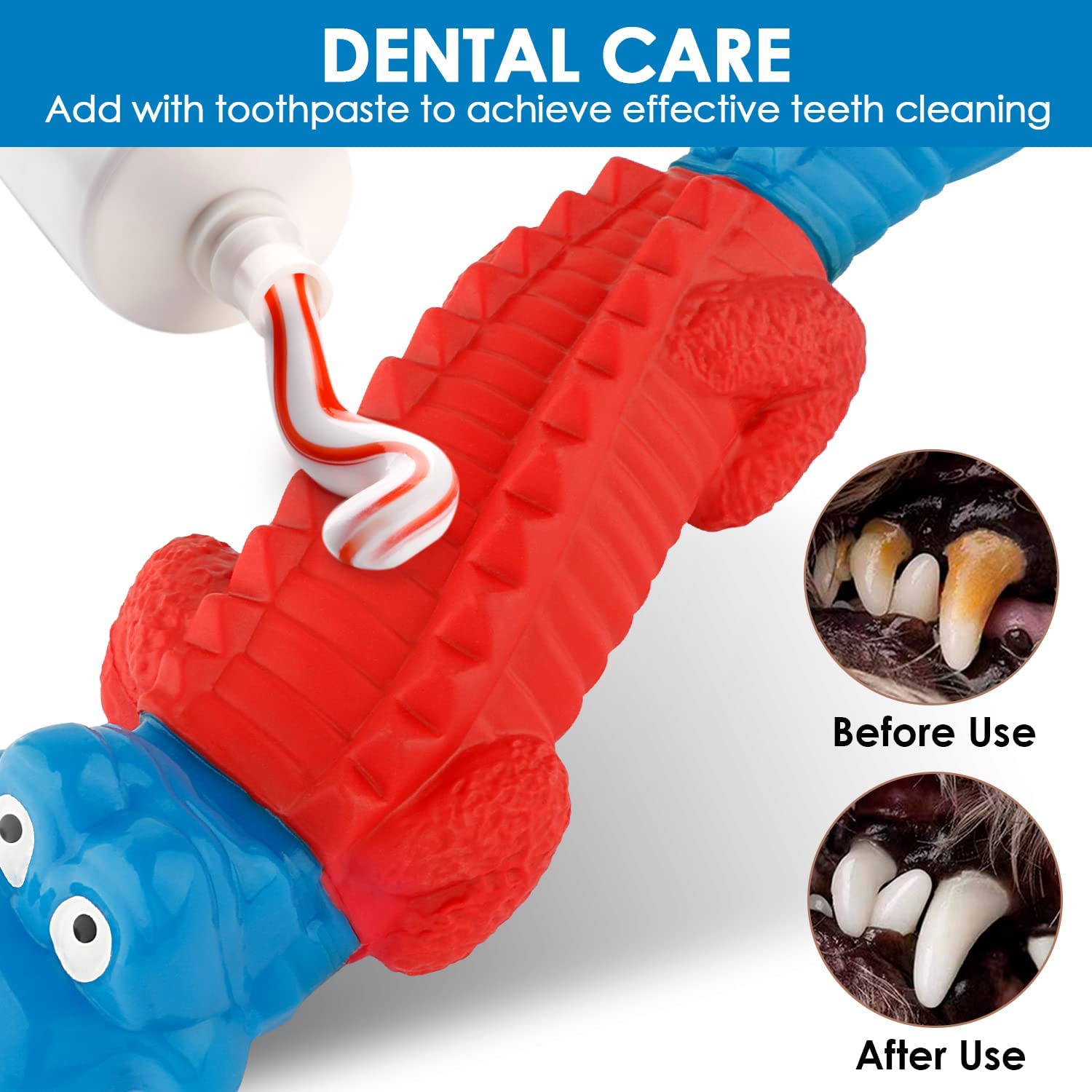 Squeaky Dog Ball and Chew Toy Set for Small & Large Dogs - Durable Pet Chew Toys for Aggressive Chewers - Interactive Play & Teeth Cleaning (Great for Fetch, Training, and Indoor/Outdoor Play)