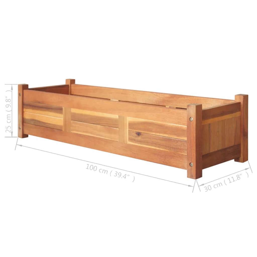 Premium Acacia Wood Raised Garden Bed Set of 2 - 39.4