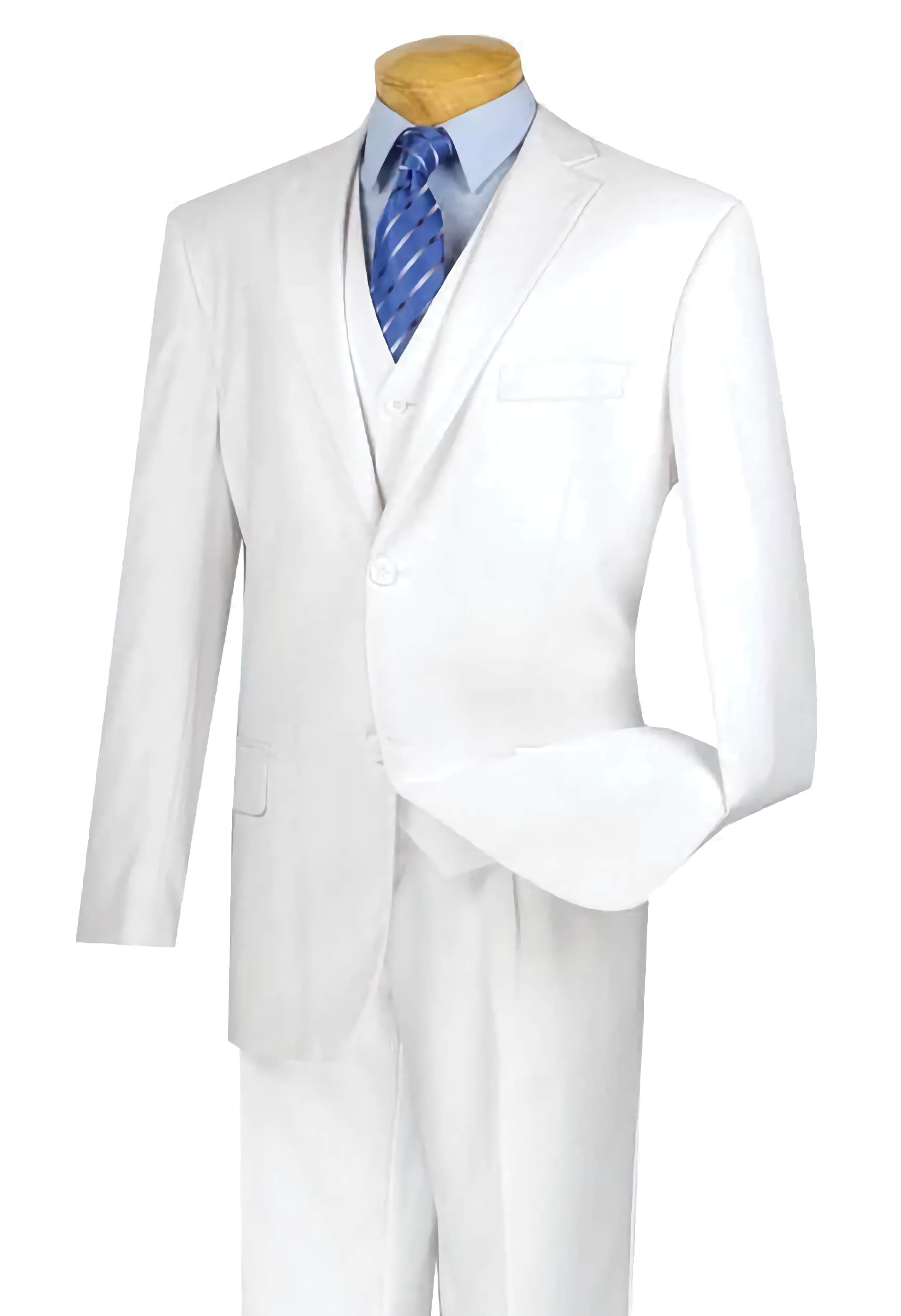 Men's Regular Fit 3-Piece Suit with 2 Buttons in White | Formal Business Attire for Weddings, Interviews & Office Wear