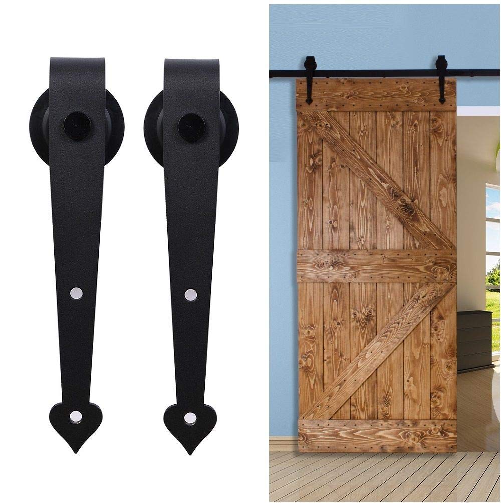 18FT Heavy Duty Sliding Barn Door Hardware Kit - Smooth & Stable Roller System - Easy DIY Installation for 108