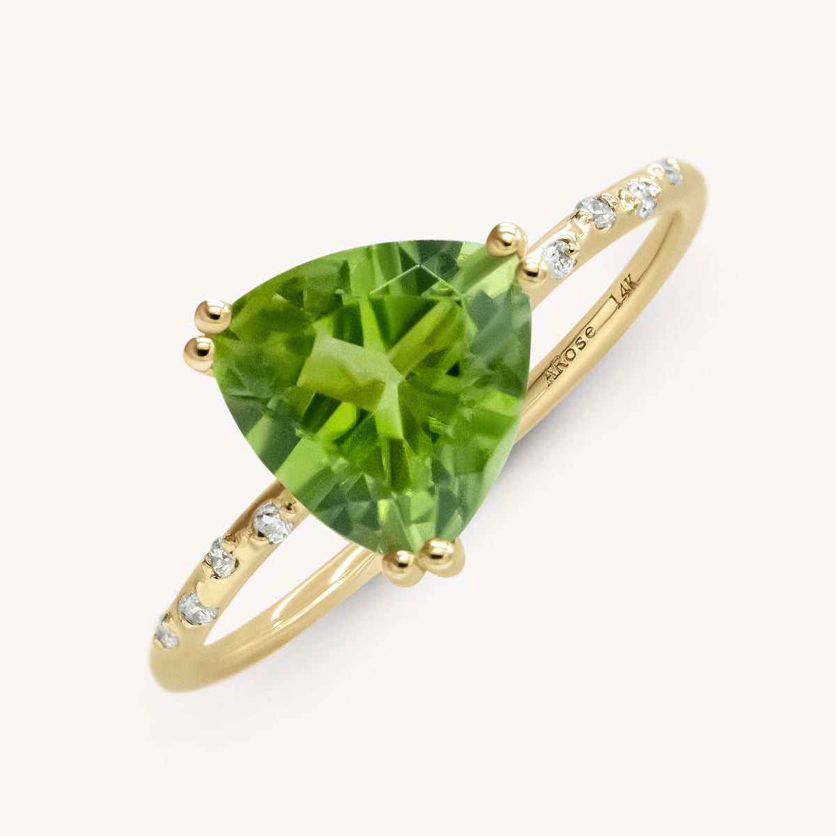 Stunning Peridot Trillion Cut Ring – Elegant Green Gemstone Jewelry for Women | Perfect for Engagement, Anniversary & Special Occasions