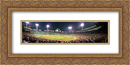 Fenway Park 2X Matted 24x14 Gold Ornate Framed Art Print - Boston Red Sox Stadium Series Wall Decor for Baseball Fans & Sports Memorabilia Collectors
