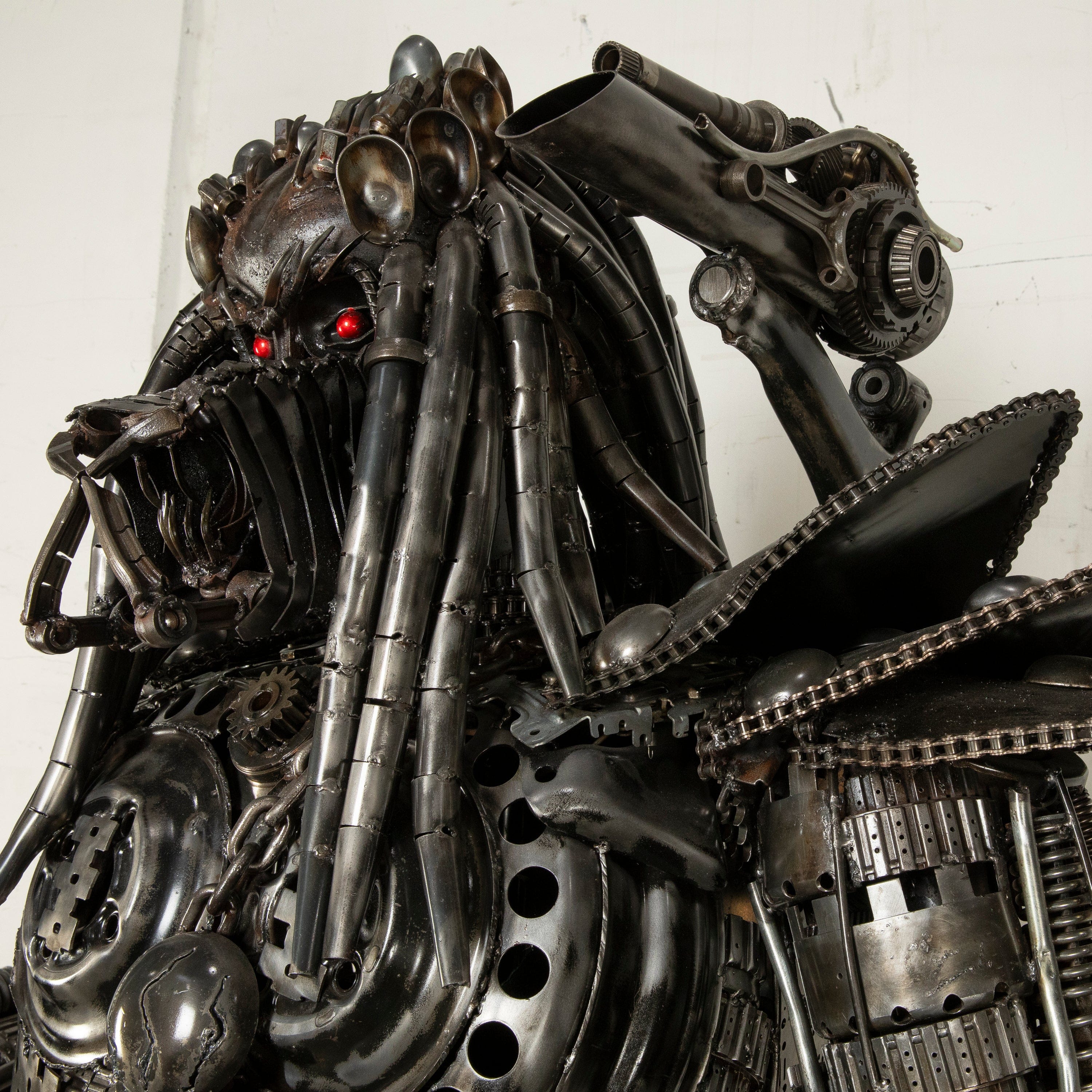 91 Predator Inspired Recycled Metal Wall Art Sculpture - Unique Home Decor for Living Room, Office & Man Cave