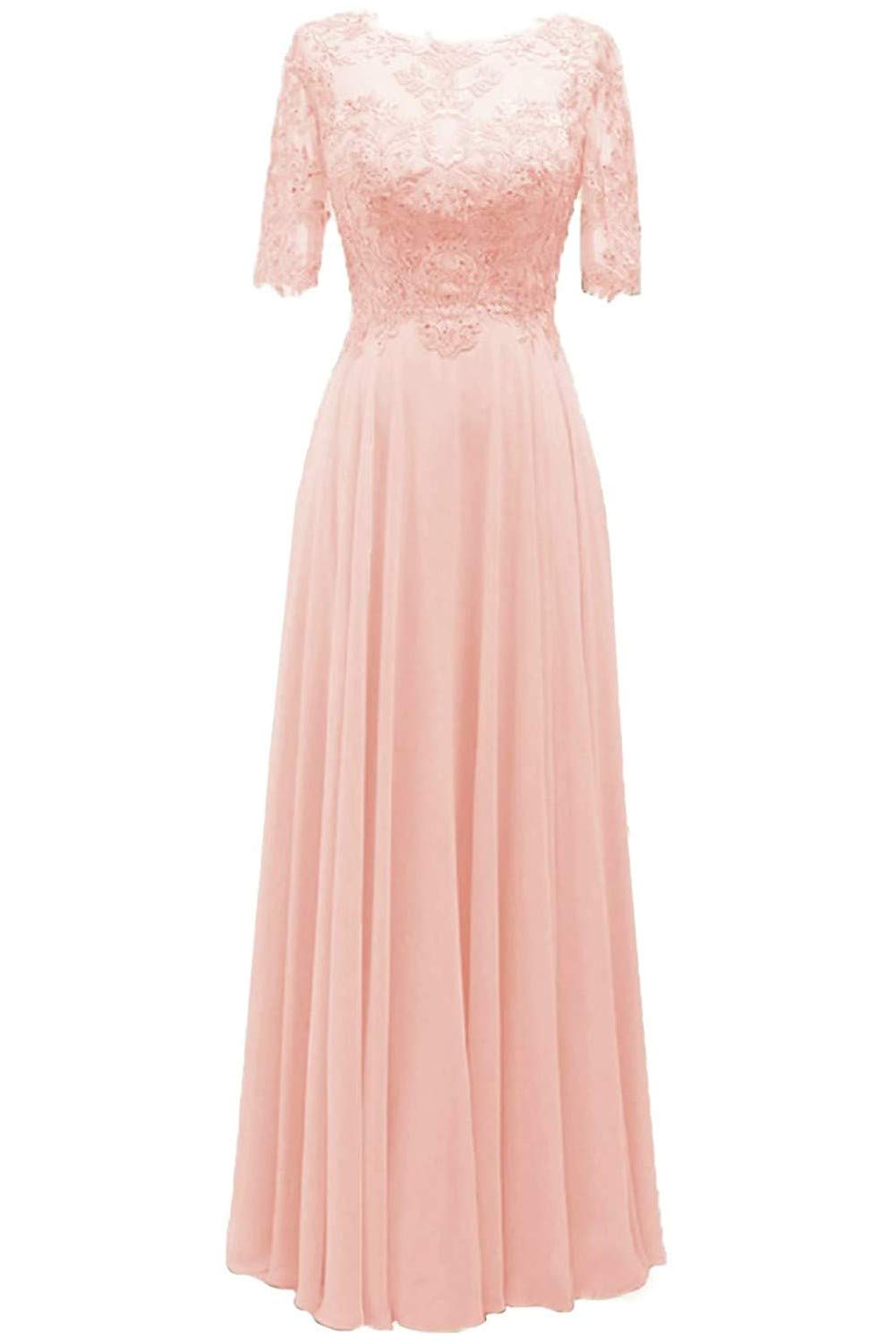 Elegant Long Sleeve Lace Mother of The Bride Dress - Flowy Chiffon Evening Gown for Weddings, Formal Events & Special Occasions