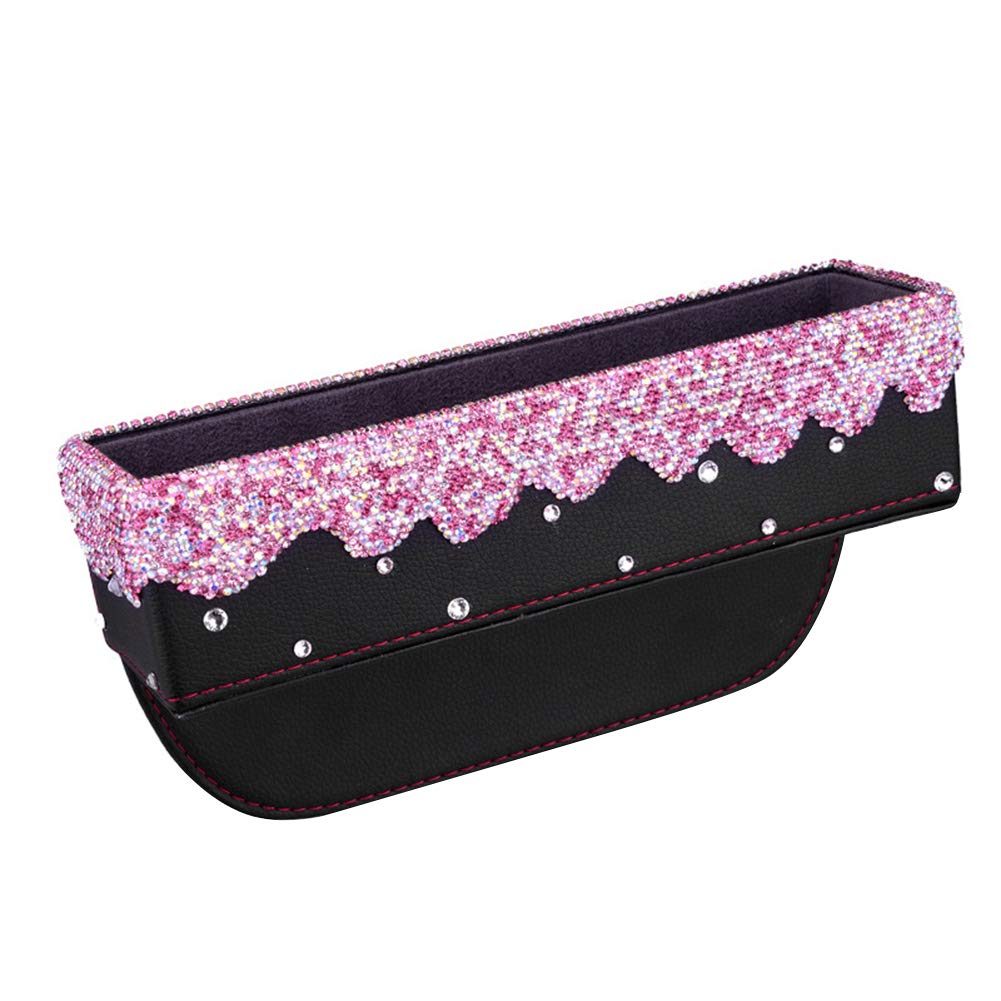 Sparkly Car Seat Gap Filler Organizer - Pink Glitter Console Storage Caddy for Phones, Keys & Small Items | Perfect for SUVs, Sedans & Minivans | Keep Your Vehicle Clean & Organized