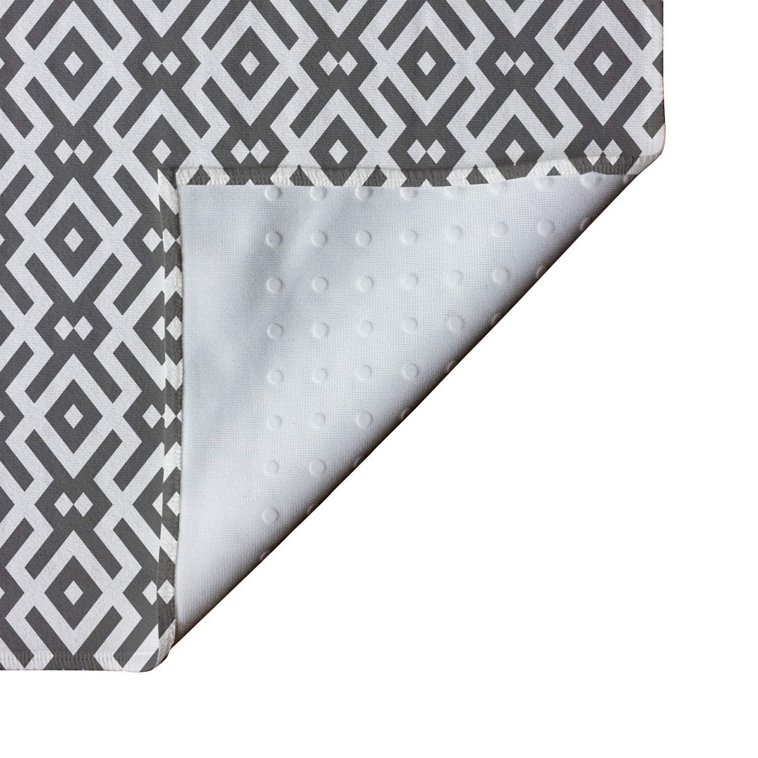 Ambesonne Non-Slip Yoga Mat Towel - Geometric Border Stripes Design - Sweat Absorbent for Yoga, Pilates & Workouts - 25