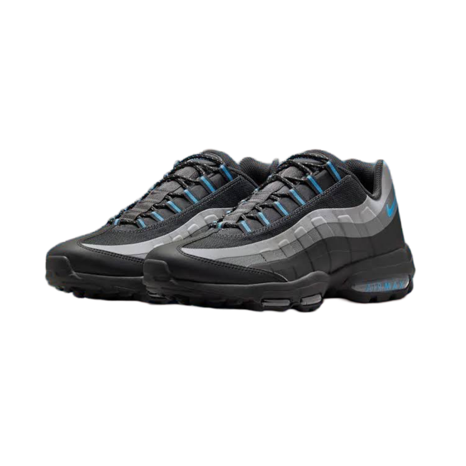 Nike Air Max 95 Ultra Black University Blue Running Shoes - Men's Athletic Sneakers for Jogging, Gym Workouts & Casual Wear