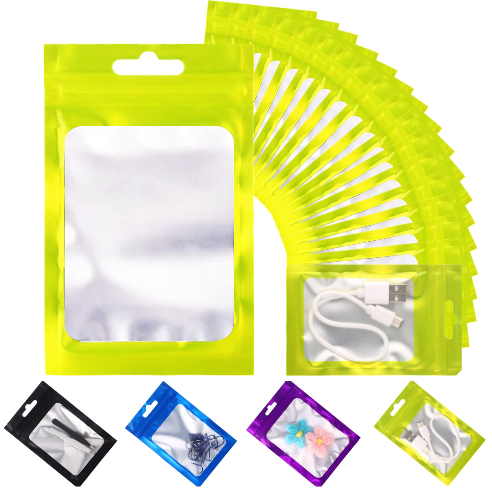 100 Pcs 3.0x4.7 Inch Smell Proof Mylar Bags - Resealable Mini Ziplock Pouch for Jewelry, Eyelash, Lip Gloss & Small Business Samples | Perfect for Storage, Travel & Organizing Small Items