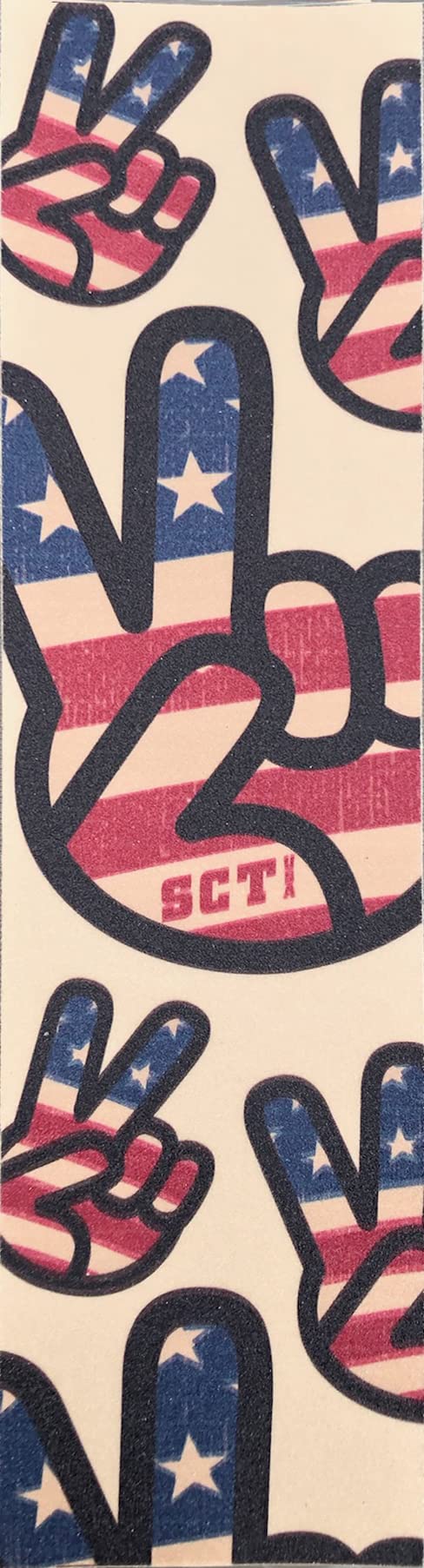 SCT USA Peace Signs Clear Scooter Grip Tape - Non-Slip Deck Adhesive for Skateboards & Longboards - Perfect for Street Skating & Commuting