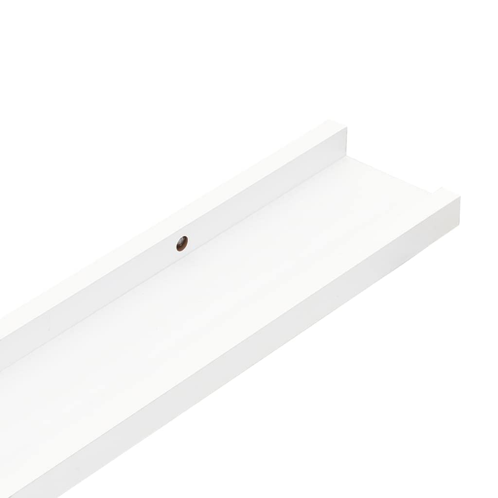 Picture Frame Ledge Shelves - Set of 4 White Wall Shelves (23.6x3.5x1.2 inches) for Storage & Display - Perfect for Bedroom, Living Room, Bathroom, Kitchen & Office Decor - Ideal for Photo Frames, Books, Plants & Home Organization