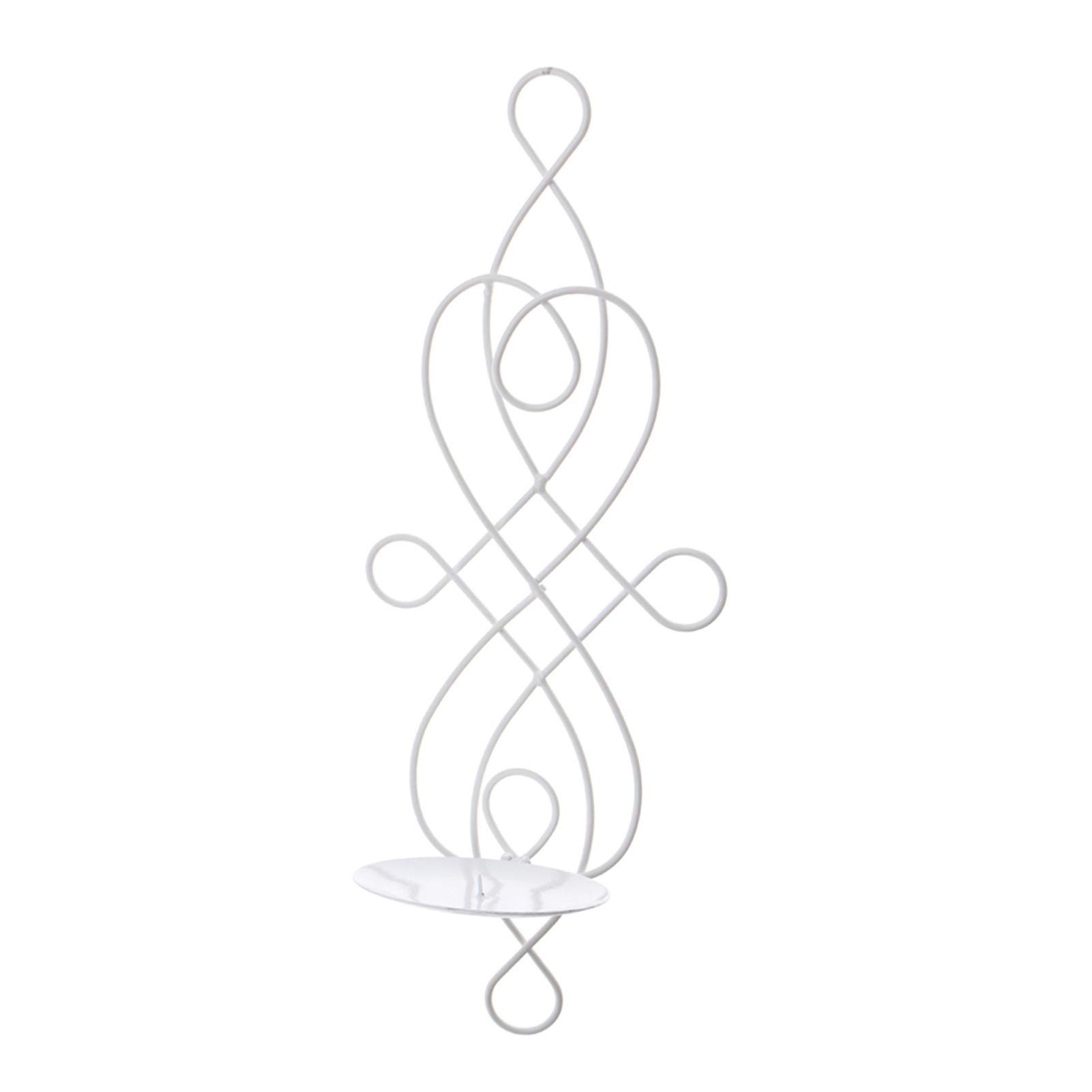 Vintage Wrought Iron Wall Mounted Candle Holder - Decorative Tea Light Sconce for Home, Living Room, Bedroom & Christmas Decor (White) - Perfect for Romantic Dinners, Cozy Nights & Holiday Ambiance