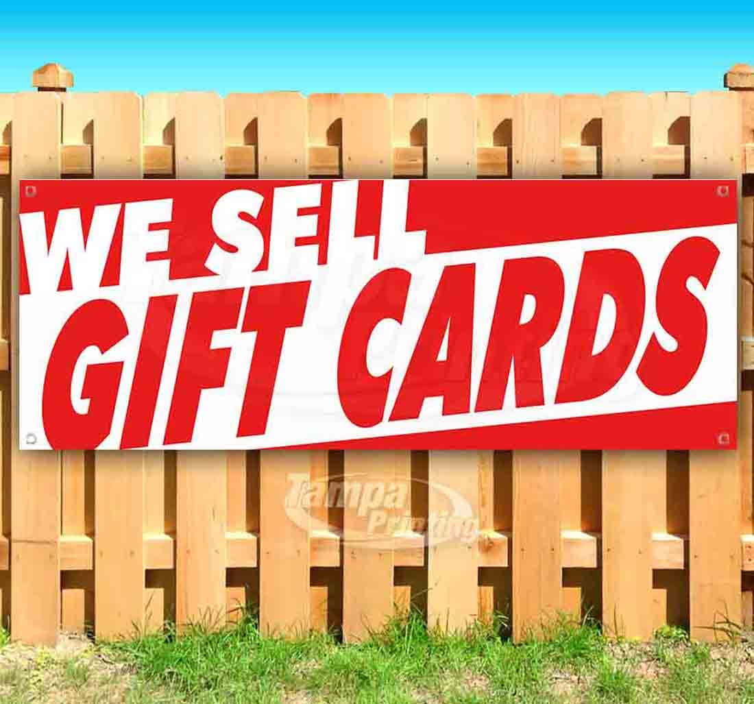 Premium 13 oz Heavy-Duty Vinyl Gift Card Banner - Single-Sided with Metal Grommets | Durable Non-Fabric Sign for Retail Stores, Events & Promotions
