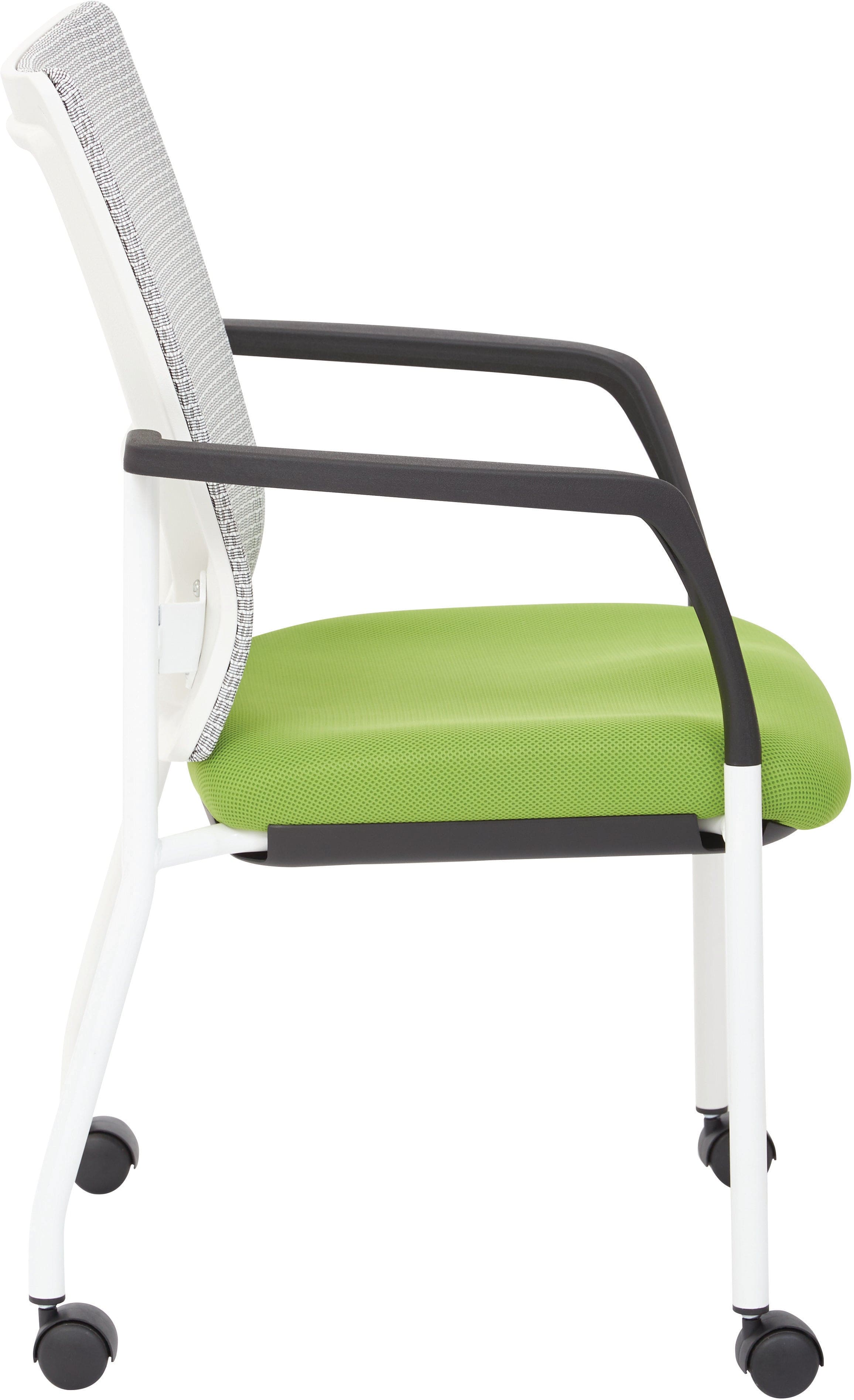 Office Star ProGrid® Mesh Back Visitor Chair with Casters - Ergonomic Office Guest Chair with Adjustable Height & Swivel Base [8840W] - Perfect for Reception Areas, Conference Rooms & Home Offices