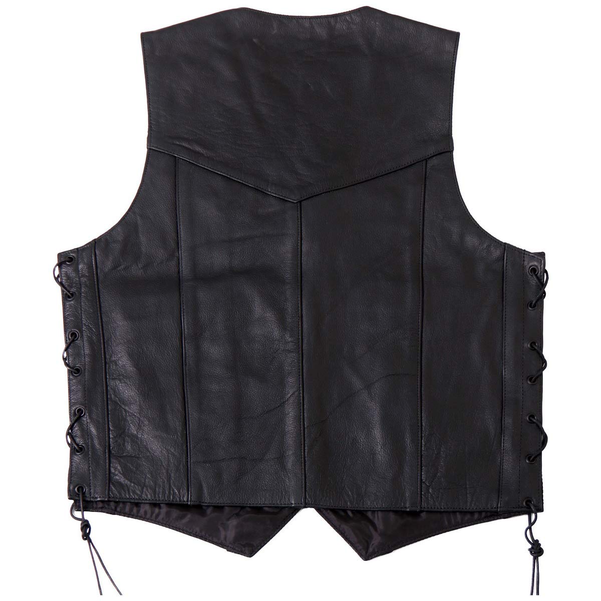 Men's Heavy Leather Vest with Side Lace - Premium Biker Jacket for Motorcycle Riding & Outdoor Adventures | Durable Genuine Leather Fashion for Men