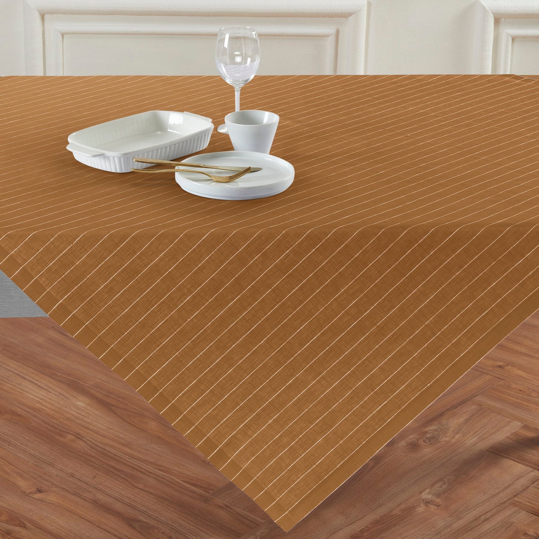 Elegant Black & White Pinstripe Table Throw - Perfect for Dining Room, Kitchen, and Party Decorations