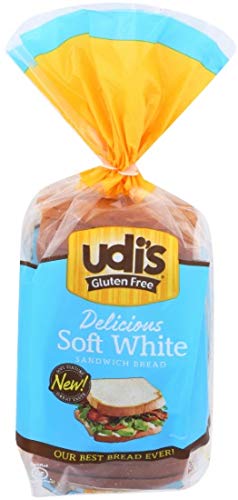 Udi's Gluten Free White Sandwich Bread Loaf, 12 Ounce (Pack of 8) - Perfect for Sandwiches, Toast & Healthy Breakfast - Certified Gluten Free & Allergen Friendly