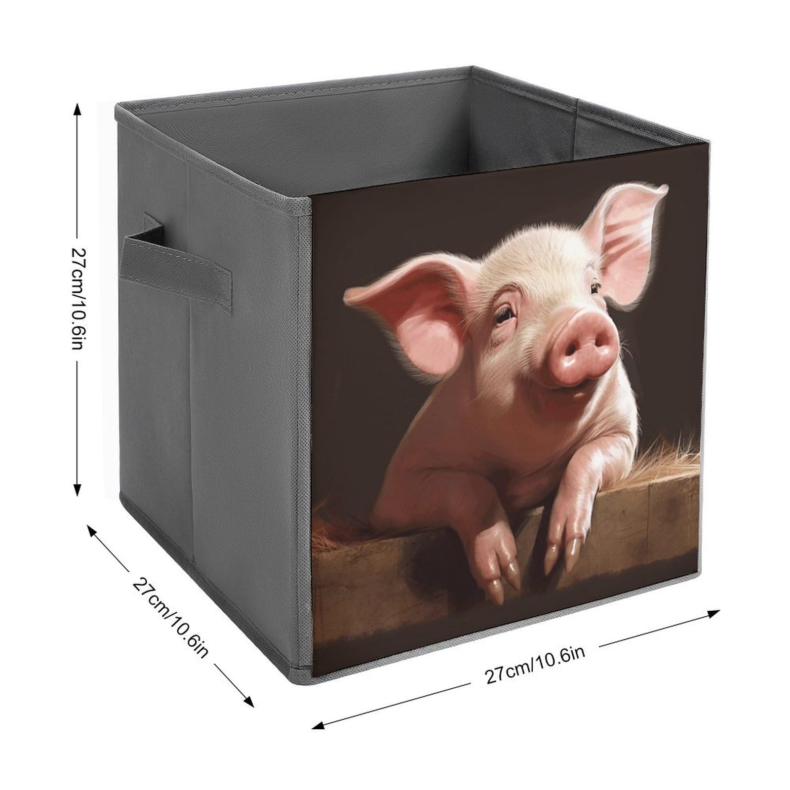 Foldable Storage Box with Cute Pig Print - Large Capacity Organizer for Clothes, Toys & Home Decor | Perfect for Bedroom, Closet & Kids Room Organization