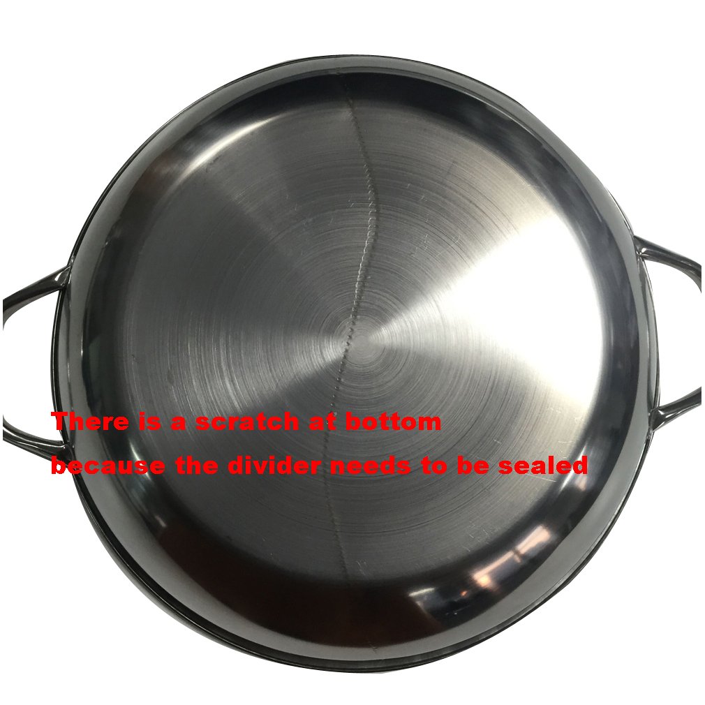 Premium 13-inch Stainless Steel Shabu Shabu Hot Pot with Removable Divider - Compatible with Induction Cooktops & Gas Stoves - Includes Lid - Perfect for Asian Hot Pot, Korean BBQ & Family Dining