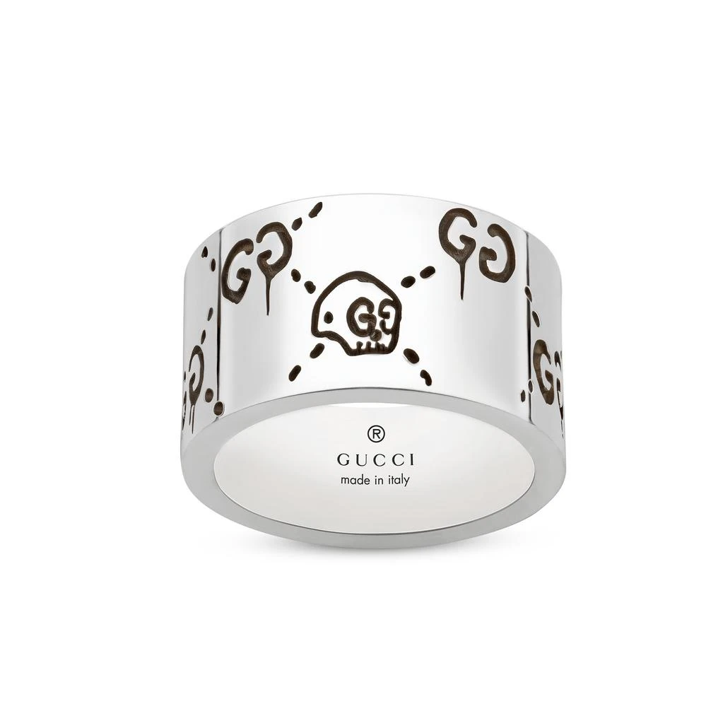 Gucci Silver Large Ghost Ring for Women - Luxury Fashion Statement Jewelry for Parties, Gifts & Everyday Wear