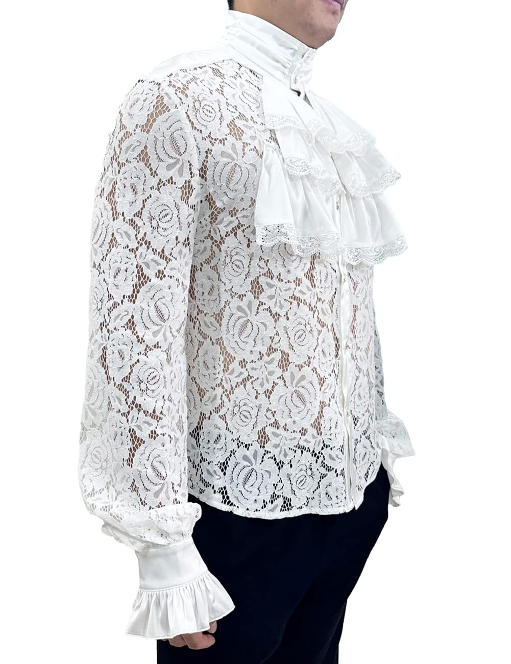 Pirate Vampire Shirt for Men - Renaissance Victorian Gothic Costume Shirt - Perfect for Halloween, Cosplay, LARP & Medieval Themed Parties