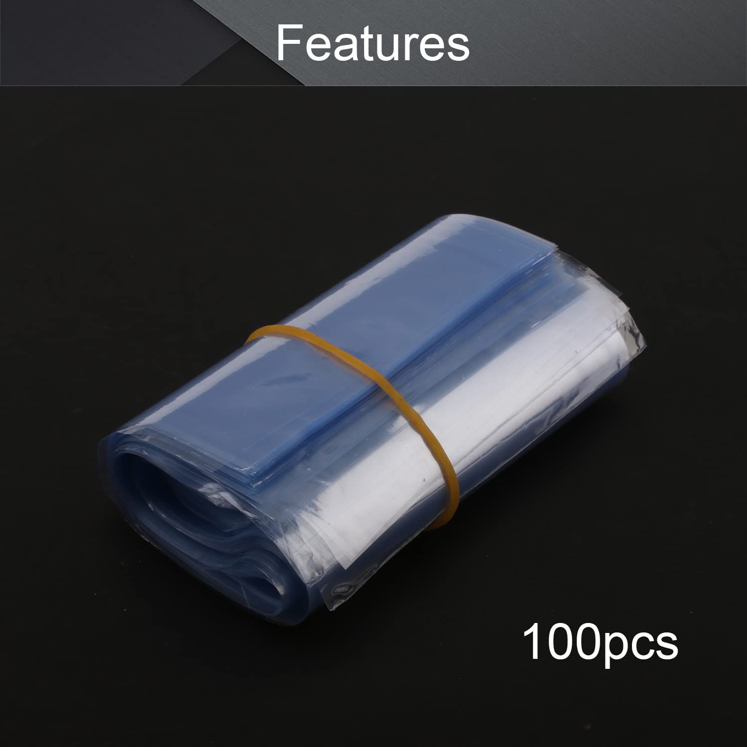 Othmro PVC Heat Shrink Bags 200×100mm (7.87×3.94 inch) - 100pcs Industrial Shrink Wrap Packaging for Food, Cosmetics & Electronics - Durable Sealer Bags for Vacuum Packaging, Gift Wrapping & Retail Display