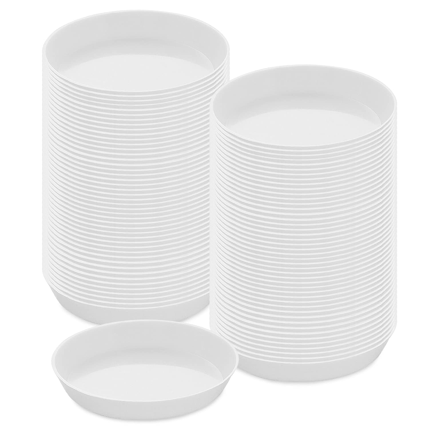 100-Piece White Plastic Triangle Sorting Trays with Sequin Rhinestones - Craft Storage Plates for DIY Projects, Jewelry Making, and Art Organization (Circle Shape)