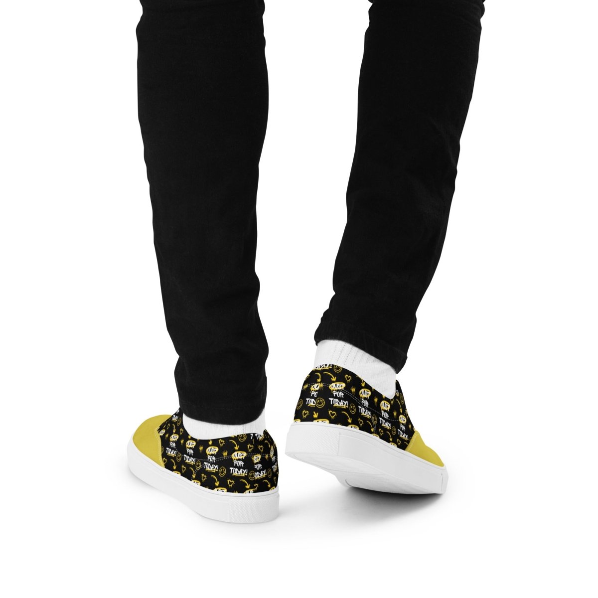Just for Today Graffiti Men's Lace Up Canvas Sneakers - Durable Street Style Shoes for Urban Fashion & Skateboarding