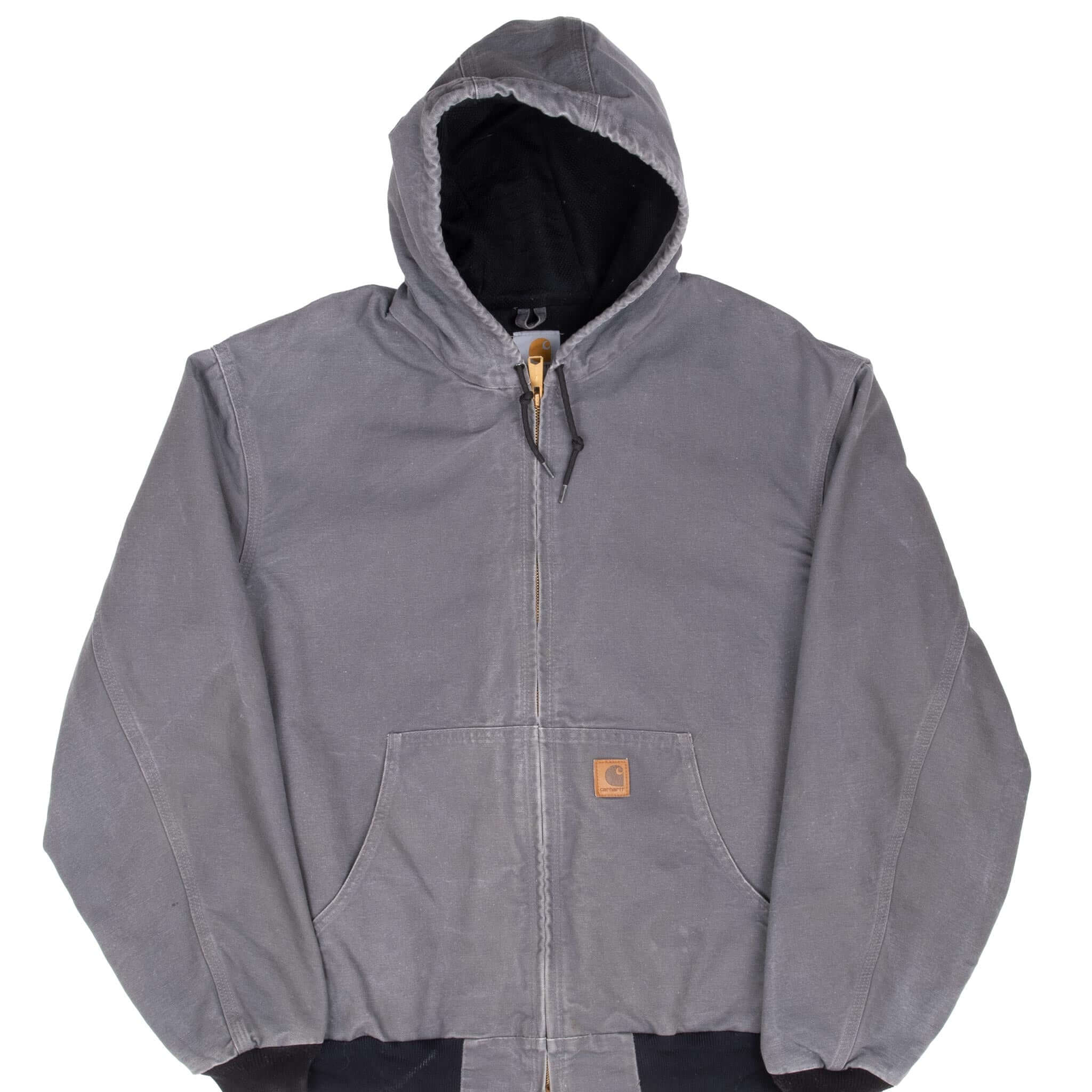 Vintage Carhartt J208 GVL Active Jacket with Hood - Grey, Size XL (2000s) - Durable Workwear for Outdoor Activities & Casual Wear