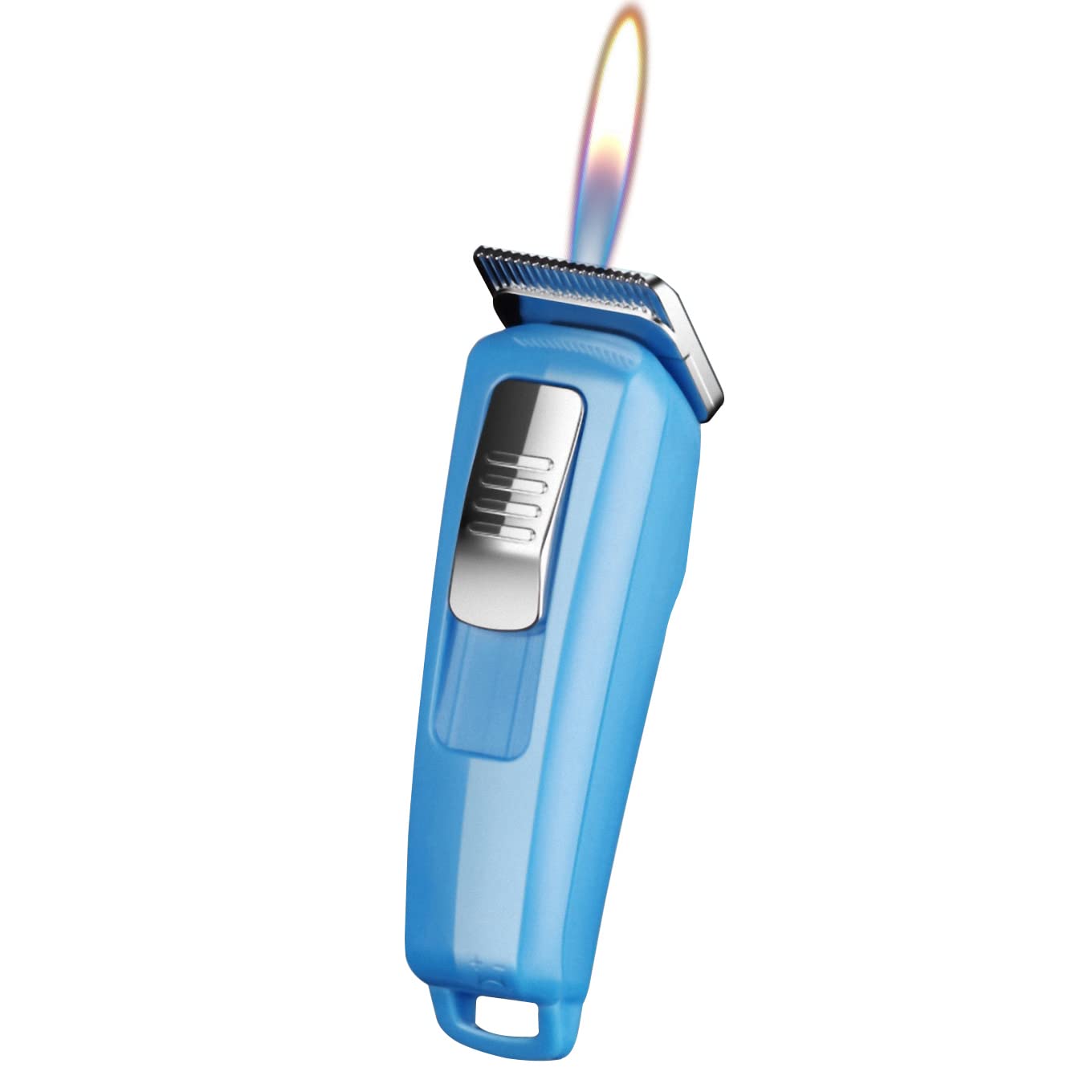Windproof Butane Torch Lighter - Refillable Adjustable Flame for Camping, Cooking & Candles (Blue)