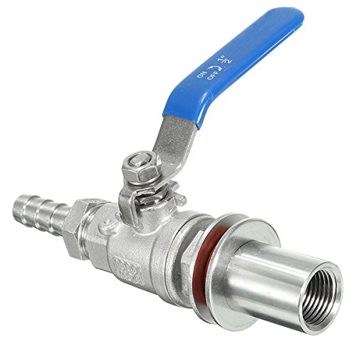 CocinaCo 1/2 Inch Stainless Steel BSP Weldless Compact Ball Valve Barb - Home Brew Beer Kettle Pot Accessory for Homebrewing, DIY Beer Making, and Water Filtration Systems