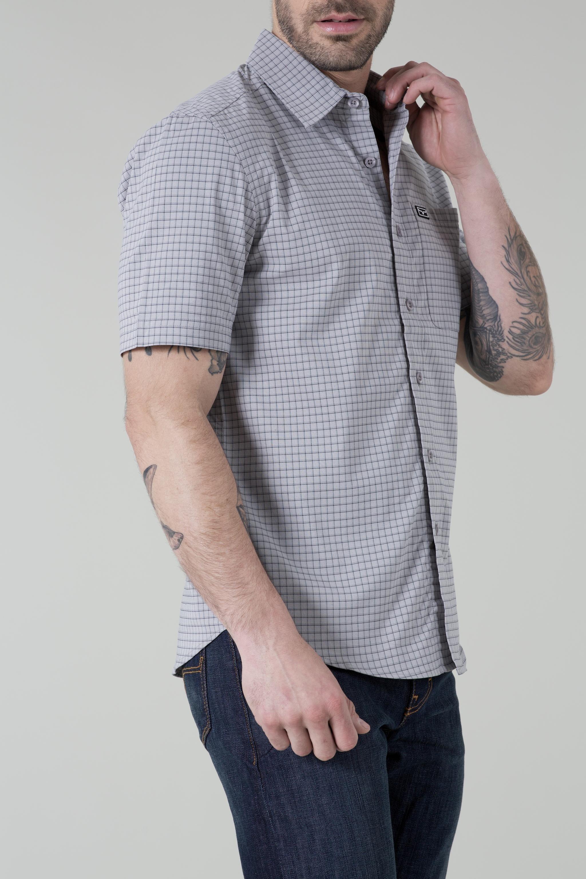 Men's Spyglass Short Sleeve Dress Shirt - Slim Fit Business Casual Shirt for Office & Summer Wear