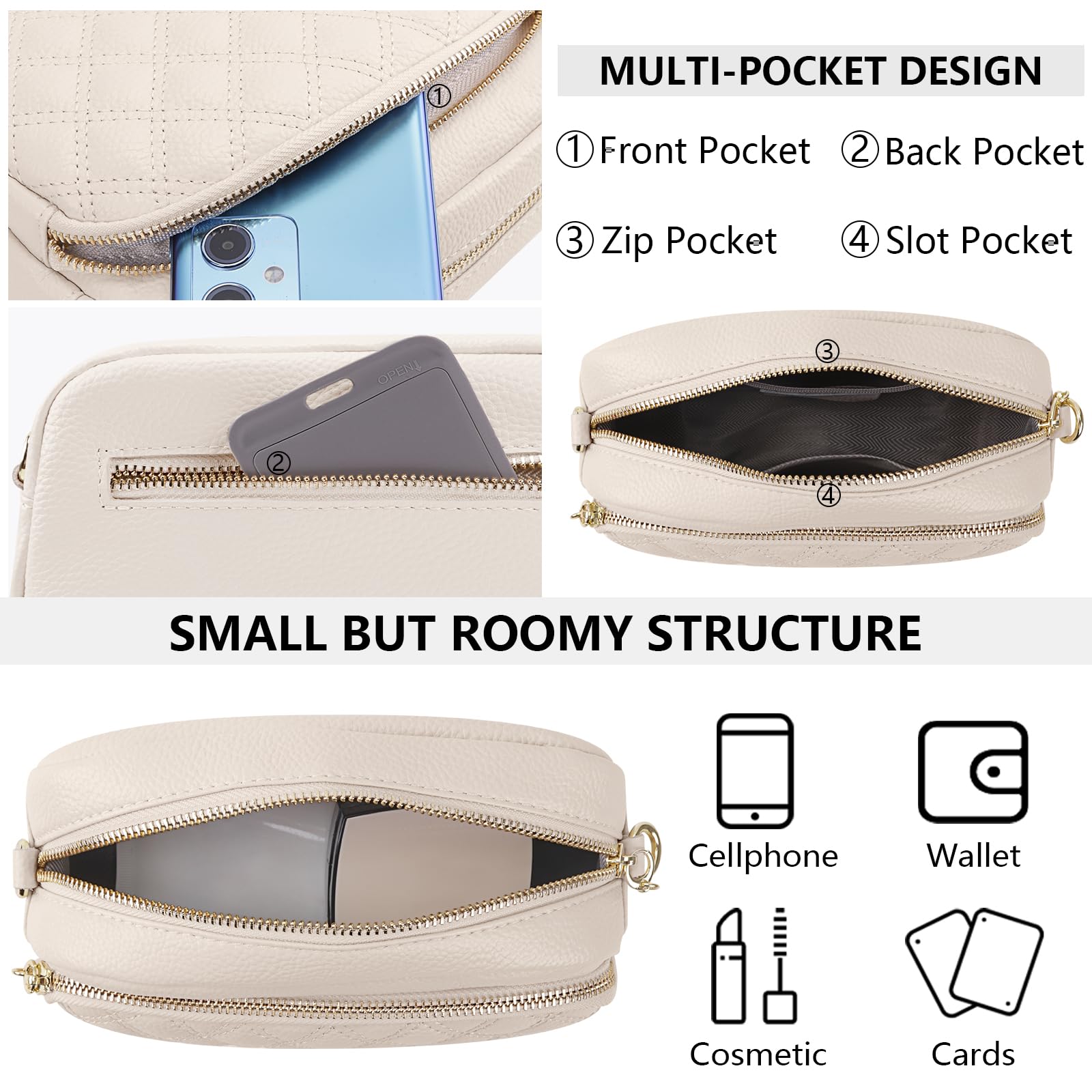 DKIIL NOIYB Genuine Leather Camera Crossbody Bag for Women - Adjustable Wide Strap Handbag Purse for DSLR & Mirrorless Cameras | Perfect for Travel, Photography & Everyday Use