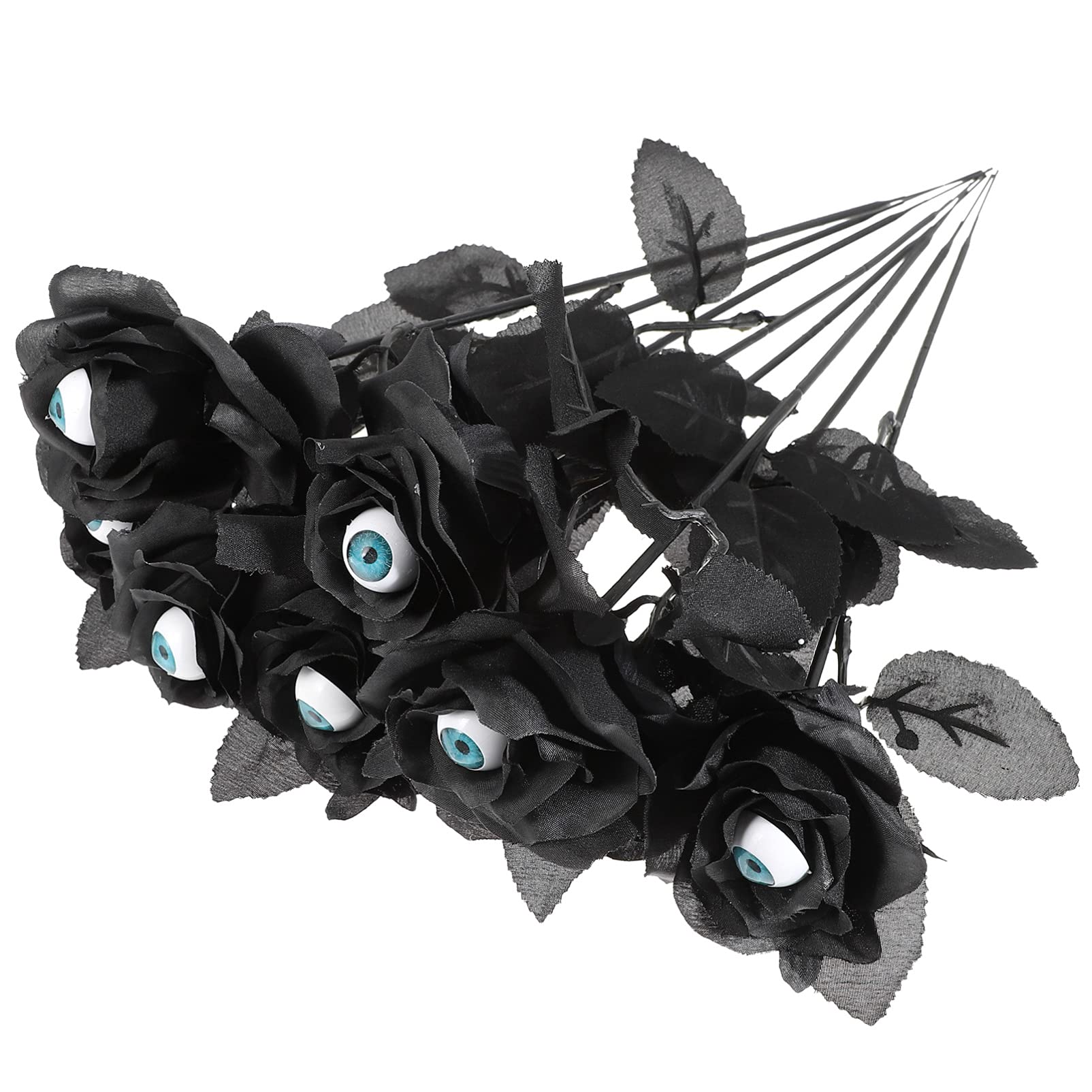 DOITOOL 8Pcs Halloween Eyeball Roses - Artificial Flower Bouquet for Party Decor, Prank Props & Spooky Home Decoration | Perfect for Halloween Centerpieces, Haunted House Displays & Themed Party Scenes