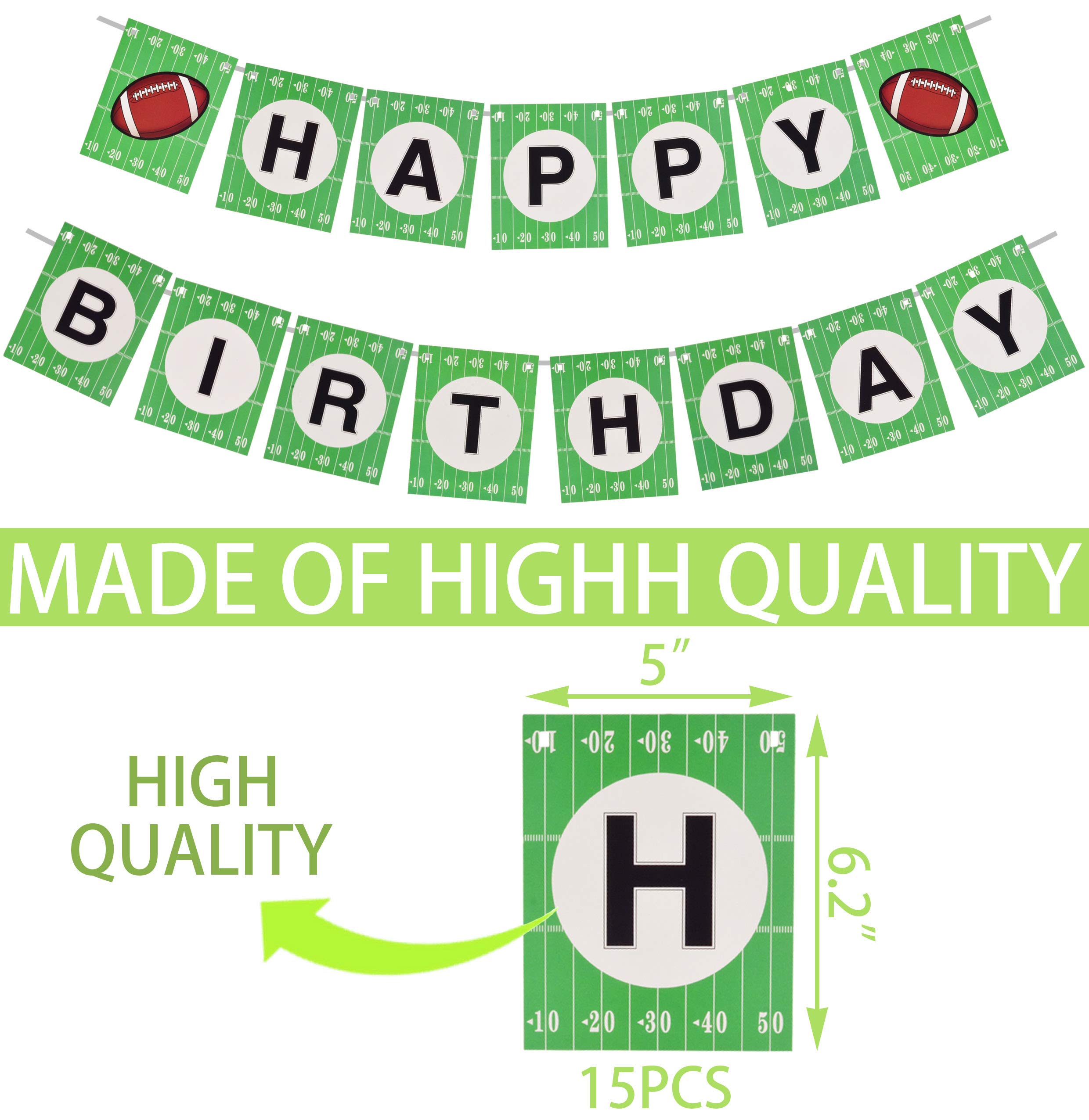 American Football Birthday Banner - Football Themed Party Supplies for Kids & Boys | Football Birthday Party Decorations, Sports Banner for Birthday Celebrations & Game Day Parties