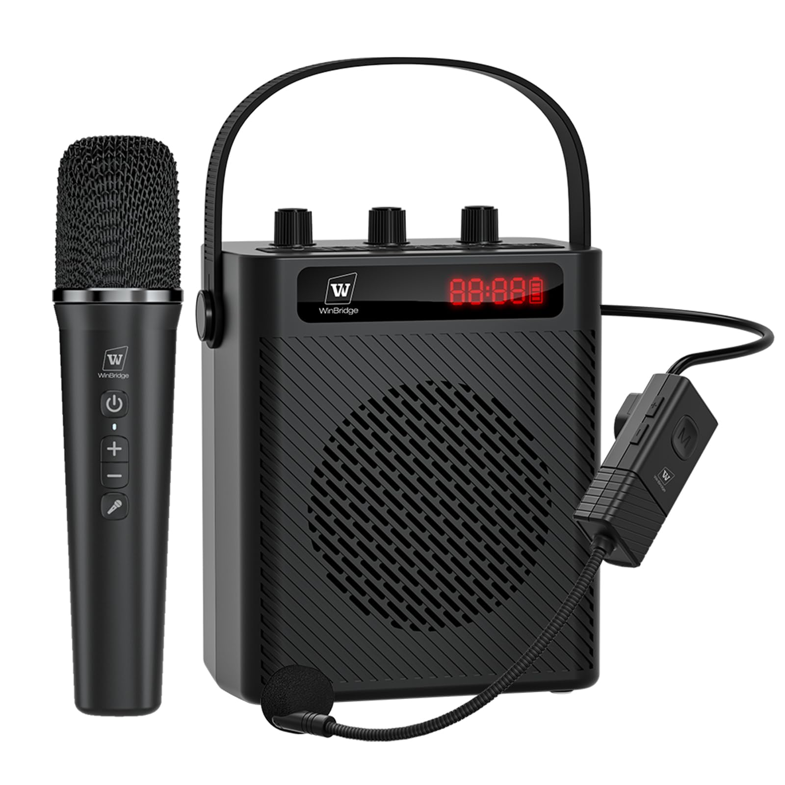 Bluetooth 5.3 Wireless Voice Amplifier with 2 Wireless Mics - 40W Portable Rechargeable PA Speaker System for Teachers, Presenters, Tour Guides - Perfect for Classrooms, Outdoor Events & Public Speaking