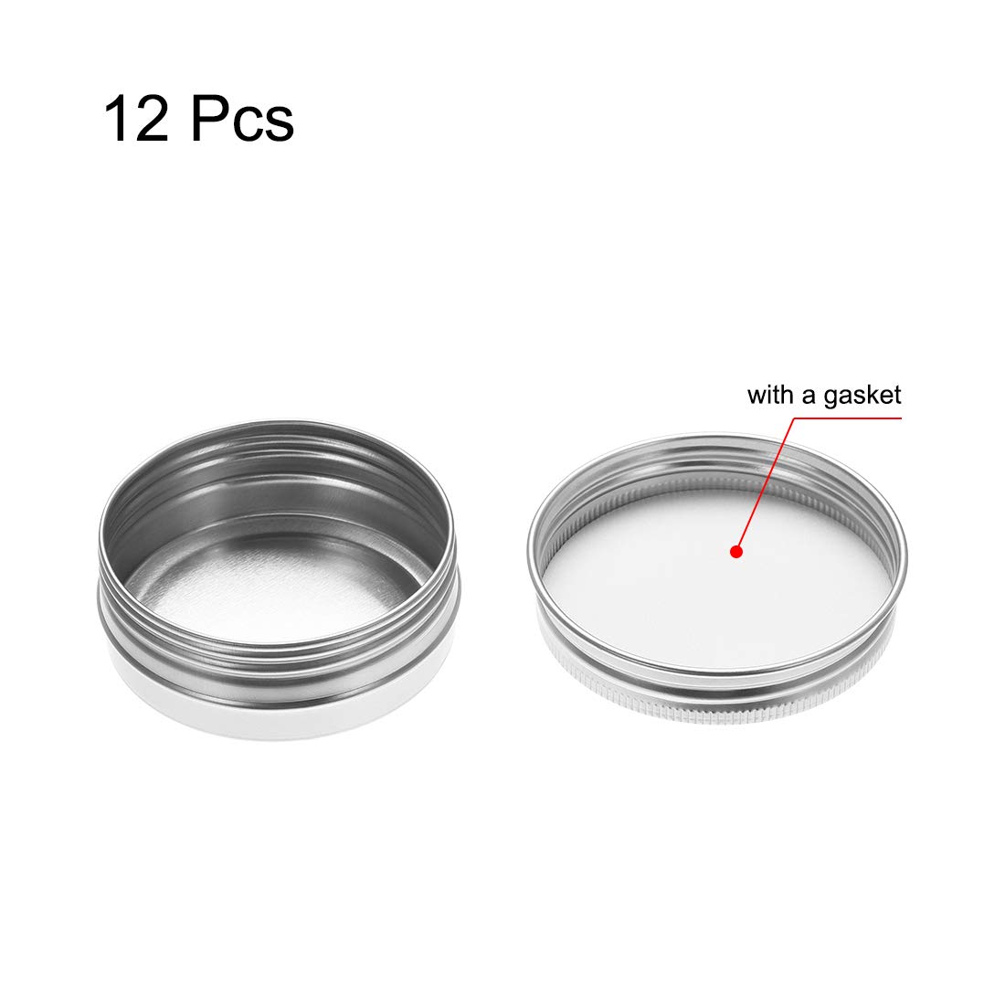 12 Pack 1.4 oz Round Aluminum Cans with Screw Top Metal Lids - 40ml Small Tin Containers for DIY Crafts, Candle Making, Storage & Organizing - Perfect for Home, Office & Gift Packaging
