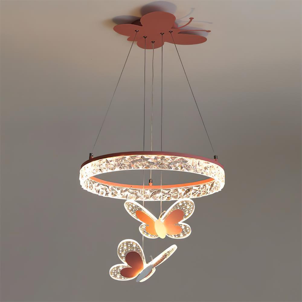 Cartoon Butterfly Acrylic Pendant Light - Whimsical Kids Room Decor, Nursery Lighting, Bedroom Ceiling Lamp for Girls & Boys - Perfect for Children's Bedrooms, Playrooms & Birthday Party Decorations