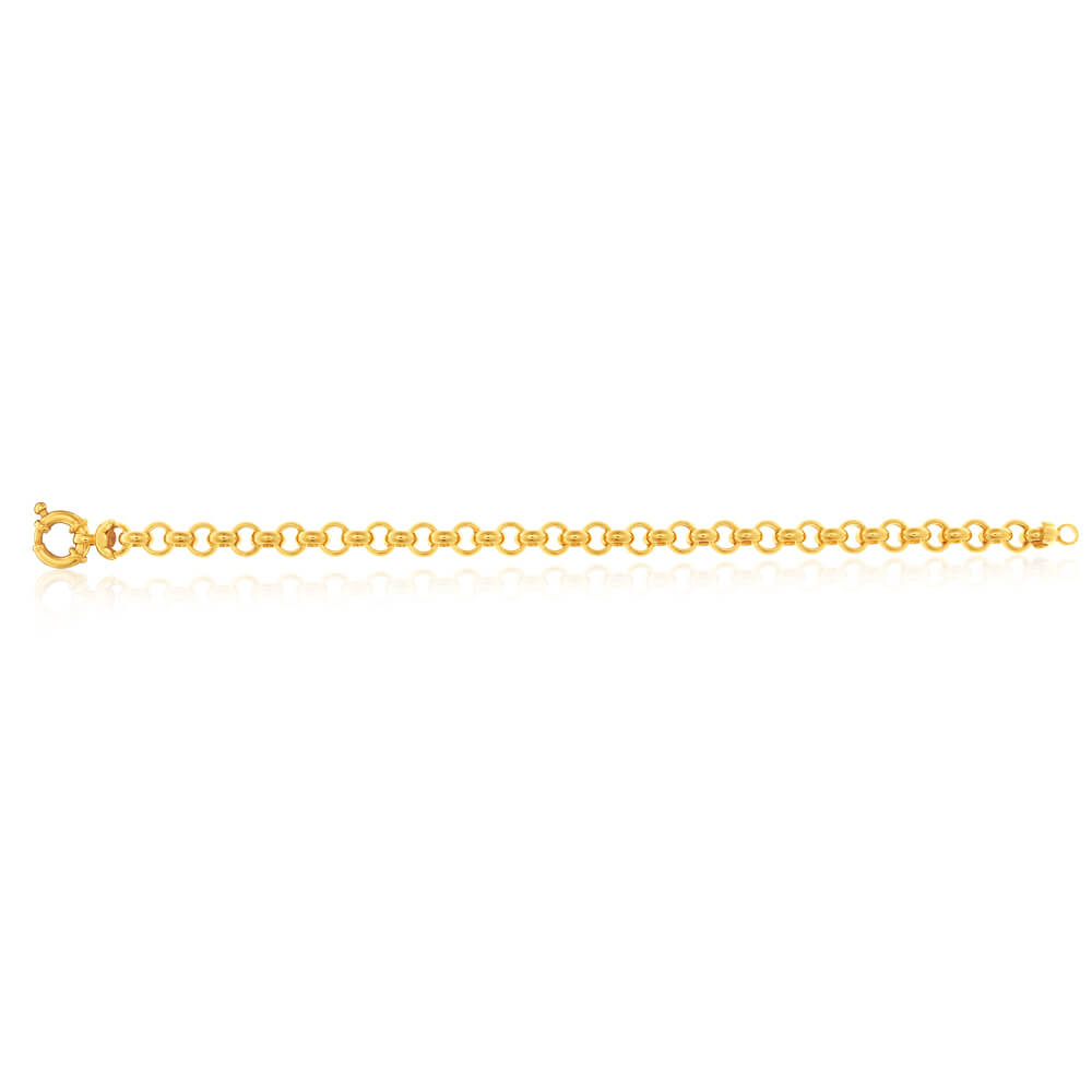 9ct Elegant Yellow Gold Silver Filled Belcher Bracelet for Women - Classic Jewelry Gift for Birthday, Anniversary & Special Occasions